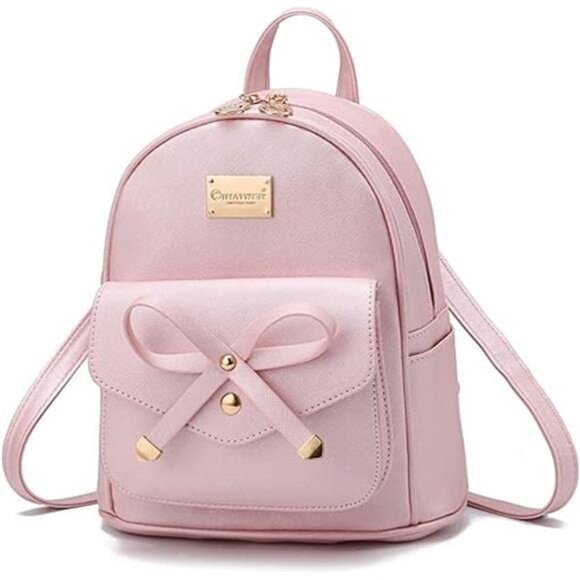 Girls Bowknot Cute Leather Backpack Mini Backpack Purse for Women - Picture 7 of 7